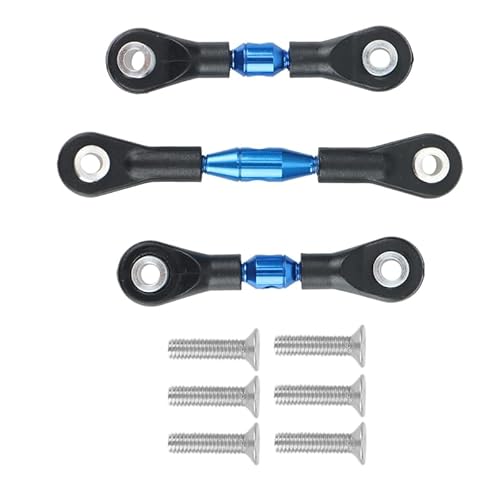 3-teiliges Metall-Lenkgestänge, Spurstange for Tamiya TT-01 TT01 1/10 RC-Auto-Upgrade-Teilezubehör, schwarz(Blauw) von QPAJWAKS