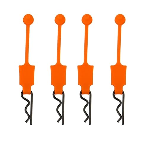 4 Stücke Gummi Karosserie Clip Halter Shell Feste Schnalle Schloss for 1/10 ARRMA Senton Granit Typhon Traxxas Slash UDR(Orange) von QPAJWAKS