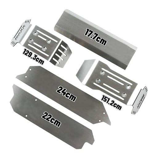 5 stücke Edelstahl Vorne Hinten Chassis Schutz Rüstung Skid Platte for TRAXXAS 1/10 MAXX V2.0 W/WIDEMAXX Monster TRUCK-89086-4(Small Size) von QPAJWAKS