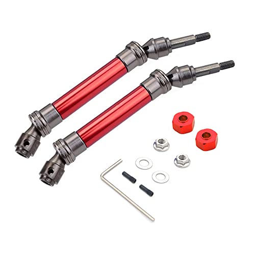 CVD Stahl Vorne Hinten Antriebswelle Montage Heavy Duty for 1/10 Traxxas-s Slash 4X4 Stampede VXL 2WD 6851R 6851X 6852R 6852X(RED F) von QPAJWAKS