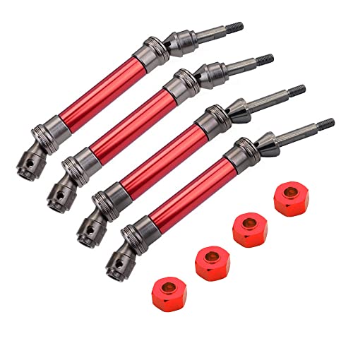 CVD Stahl Vorne Hinten Antriebswelle Montage Heavy Duty for 1/10 Traxxas-s Slash 4X4 Stampede VXL 2WD 6851R 6851X 6852R 6852X(RED FR) von QPAJWAKS