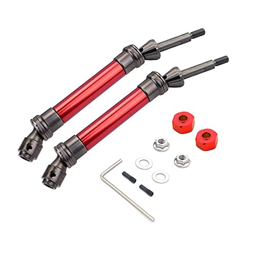 CVD Stahl Vorne Hinten Antriebswelle Montage Heavy Duty for 1/10 Traxxas-s Slash 4X4 Stampede VXL 2WD 6851R 6851X 6852R 6852X(RED R) von QPAJWAKS