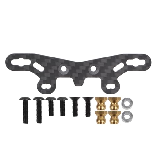 Carbon Fiber Stoßdämpfer Bleiben Batterie Platte Oberen Deck for Tamiya TT02 Type-SR TT-02D 1/10 RC Auto Zubehör Upgrade Teile(Front Damper Stay) von QPAJWAKS
