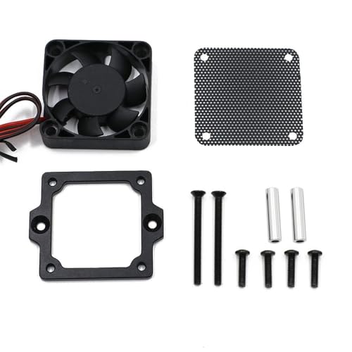Ersetzen Sie den ESC-Kühllüftersatz, leichtes Reparatur-Ersatzteil for TRAXXAS TRX4 TRX6, Land Rover Defender, Ford 1/10 RC-Autozubehör(Zwart) von QPAJWAKS