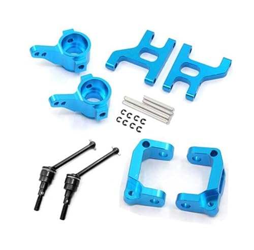 Front Lower Suspension Arm Hub Carrier Basis C/Lenkung Tasse/Metall Antriebswelle for 1/10 Tamiya CC01 TA02 TA03 4WD Buggy RC Auto OP(Full Set Blue) von QPAJWAKS