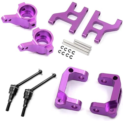 Front Lower Suspension Arm Hub Carrier Basis C/Lenkung Tasse/Metall Antriebswelle for 1/10 Tamiya CC01 TA02 TA03 4WD Buggy RC Auto OP(Full Set Purple) von QPAJWAKS