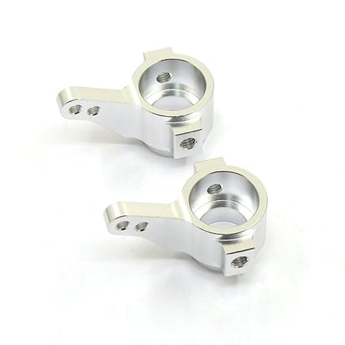 Front Lower Suspension Arm Hub Carrier Basis C/Lenkung Tasse/Metall Antriebswelle for 1/10 Tamiya CC01 TA02 TA03 4WD Buggy RC Auto OP(Steering Cup Silver) von QPAJWAKS