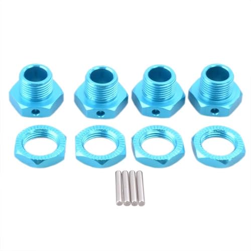 M17 17mm Aluminum Wheel Hex Hubs Adapter Nut Pin Anti-Dust Cover for 1/8 RC Model Car HPI HSP Losi Axial Kyosho Tamiya 81011(Blauw) von QPAJWAKS