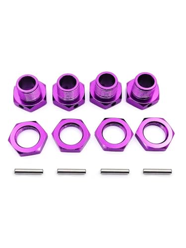 M17 17mm Aluminum Wheel Hex Hubs Adapter Nut Pin Anti-Dust Cover for 1/8 RC Model Car HPI HSP Losi Axial Kyosho Tamiya 81011(Purple) von QPAJWAKS