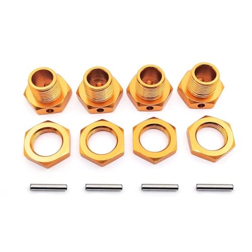 M17 17mm Aluminum Wheel Hex Hubs Adapter Nut Pin Anti-Dust Cover for 1/8 RC Model Car HPI HSP Losi Axial Kyosho Tamiya 81011(Yellow) von QPAJWAKS