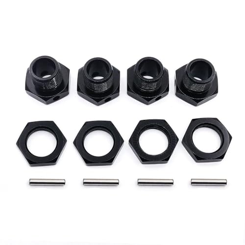 M17 17mm Aluminum Wheel Hex Hubs Adapter Nut Pin Anti-Dust Cover for 1/8 RC Model Car HPI HSP Losi Axial Kyosho Tamiya 81011(Zwart) von QPAJWAKS