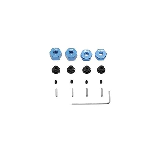 Metal Hex Wheel Hubs Pins and M4 Flanged Lock Nuts Set for Traxxas Slash 2WD 1/10 Upgrade Parts Replace 1654 3654(Sky Blue) von QPAJWAKS