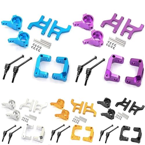 Metall Antriebswelle Front Lower Suspension Arm Hub Carrier C Basis/Lenkung Tasse for 1/10 Tamiya CC01 TA02 TA03 4WD Buggy RC Auto OP(Full Set Black) von QPAJWAKS