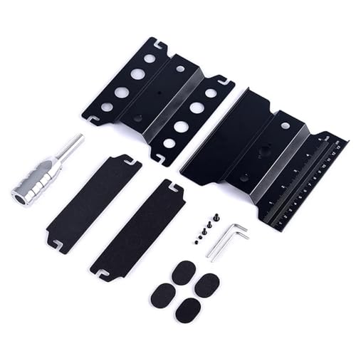 Metall-Reparaturstation, Arbeitsständer, Montageplattform mit Tablett for 1/10 1/8 1/12 RC-Auto TRX-4, Axial SCX10 II, RC-Crawler, Tamiya, HSP-Werkzeuge(Zwart) von QPAJWAKS