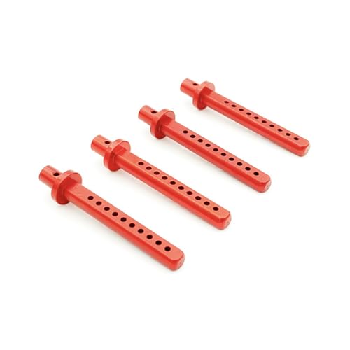 QPAJWAKS 1/10 RC Crawler Auto Axial SCX10 90021 90022 90028 Upgrade-Teile 4 STÜCKE RC Auto Shell Säulenhalterungen Metallkarosserie-Pfostenhalter(Rood) von QPAJWAKS