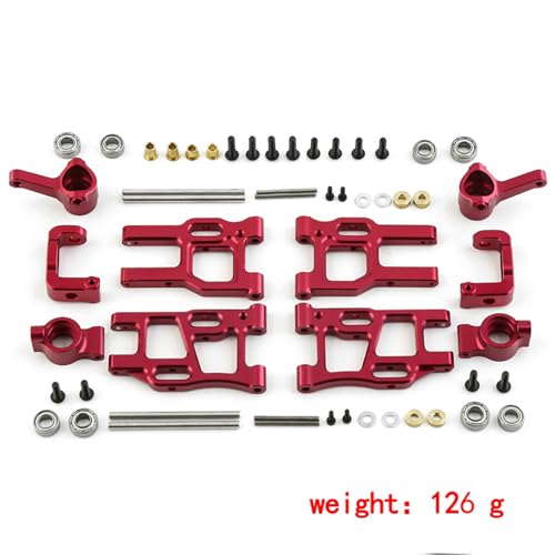 QPAJWAKS 1 Satz CNC-Metall-RC-Lenkbecher for LC Racing PTG-2 1/10 4WD Racing Buggy Auto DIY Zubehör, Rot Hinten, Multi(Rood) von QPAJWAKS