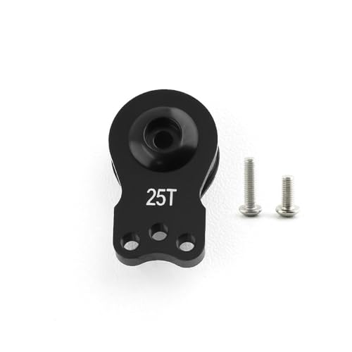 QPAJWAKS 1 STÜCKE 25T Aluminiumlegierung Einstellbare Dämpfung Servoarm Horn 1/3 Loch Stil for 1/10 RC Crawler Auto TRX TRX4 TRX6 Upgrade Teile(3-Hole Black) von QPAJWAKS