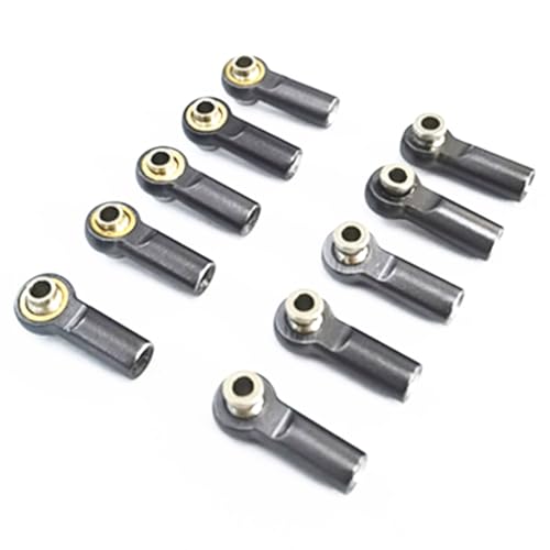QPAJWAKS 10 Stück Metall M2.5 Link Spurstangenkopf Kugelgelenk for A959 12428 144001 C24 MN D90 MN99S RC Autoteile, Titan von QPAJWAKS