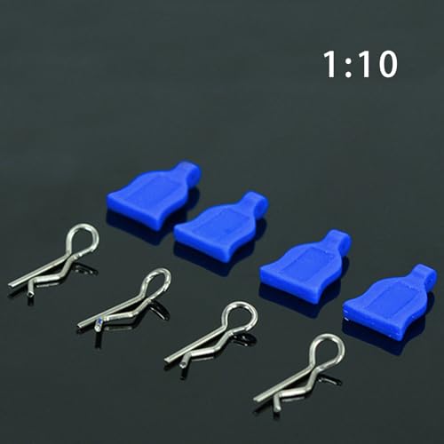 QPAJWAKS 100 STÜCKE 1:10 1:16 1:8 Universal Auto-Shell-Clip Pin Schnallen 02053 86090 85734 R Clips for DIY HSP On-Road RC Autos Zubehör(4pcs Blue) von QPAJWAKS