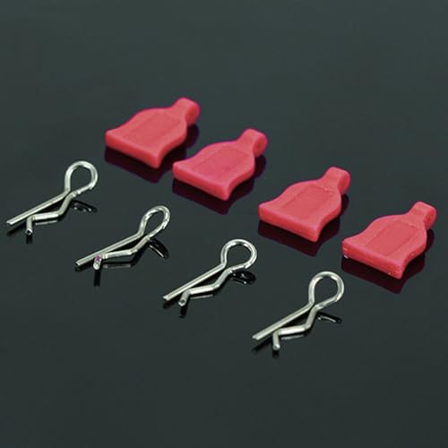 QPAJWAKS 100 STÜCKE 1:10 1:16 1:8 Universal Auto-Shell-Clip Pin Schnallen 02053 86090 85734 R Clips for DIY HSP On-Road RC Autos Zubehör(4pcs red) von QPAJWAKS
