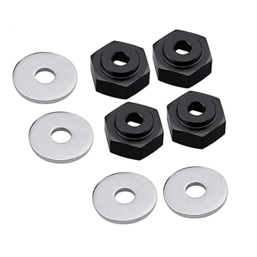 QPAJWAKS 12mm to 17mm Wheel Adapter Drive Hub Combiner Hexagonal Hex Hole 6mm Parts for HSP 1/10 1/8 RC Car Buggy Monster Truck(Zwart) von QPAJWAKS
