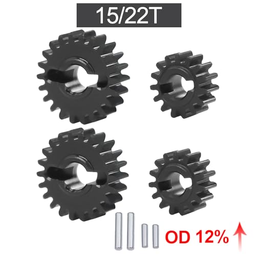 QPAJWAKS 13T/24T 14T/23T 15T/22T Steel Portal Gears Set Overdrive Underdrive Stock Gear for 1/18 RC Crawler Redcat Ascent-18 Upgrade Part(Overdrive Gear 1Set) von QPAJWAKS