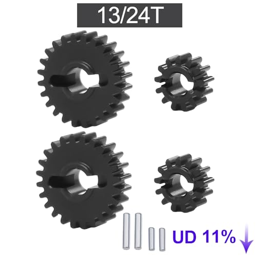 QPAJWAKS 13T/24T 14T/23T 15T/22T Steel Portal Gears Set Overdrive Underdrive Stock Gear for 1/18 RC Crawler Redcat Ascent-18 Upgrade Part(Underdrive Gear 1Set) von QPAJWAKS