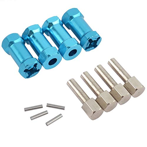 QPAJWAKS 2023 Hot-4Pcs Aluminium RC Auto 12Mm Hex Rad Hub Stick Adapter Verlängerung Combiner Koppler for 1/10 RC Crawler Axial SCX10 D90(Blue 25mm) von QPAJWAKS