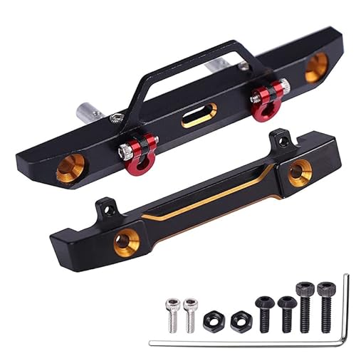 QPAJWAKS 2Pcs Metall Vorne und Hinten Stoßstange Set for Axial SCX24 AXI90081 1/24 RC Crawler Auto Upgrade Teile von QPAJWAKS