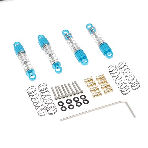 QPAJWAKS 38/7MM Gewinde Stoßdämpfer Öl Dämpfer for scx24 RC Crawler Redcat Ascent24(Blue 4pcs) von QPAJWAKS
