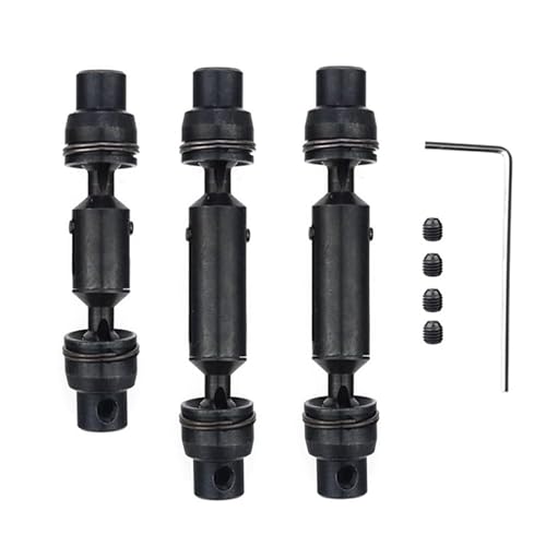 QPAJWAKS 3Pcs Metall Antriebswelle CVD for WPL B16 B36 Q60 Q63 Q64 MN77 FY004 6WD 1/16 RC Auto Upgrade Teile von QPAJWAKS