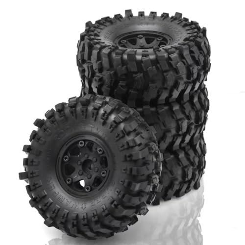 QPAJWAKS 4 STÜCKE 118 * 45mm 1,9 "Felgen Reifen Set for 1:10 RC Rock Crawler Auto TRX4 Axial SCX10 90046 Redcat Gen8 von QPAJWAKS