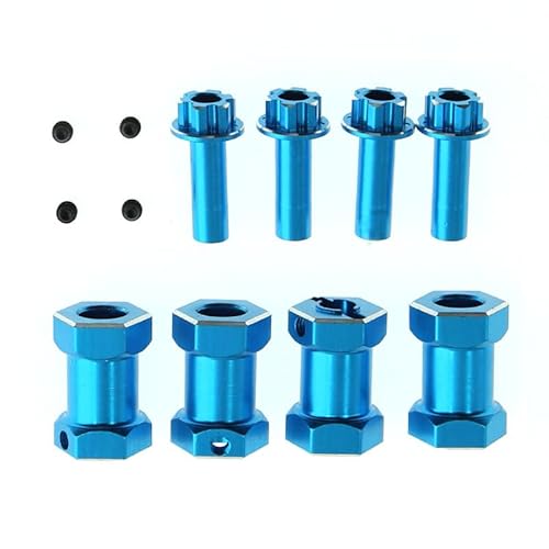 QPAJWAKS 4 Stück 1/10 Crawler Sechskantadapter 20mm Offset for 12mm kombinierte Sechskanträder YR(Blauw) von QPAJWAKS