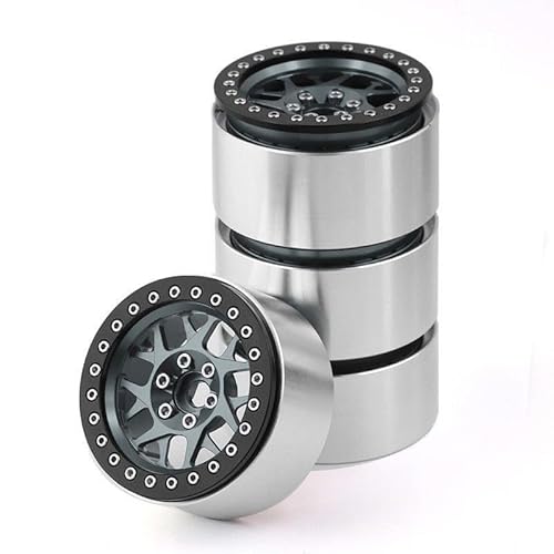 QPAJWAKS 4PCS CNC Aluminum 2.2 Beadlock Wheel Rim for 1/10 RC Crawler Car Axial SCX10 RR10 Wraith TRX4 TRX-6(Dark Grey) von QPAJWAKS