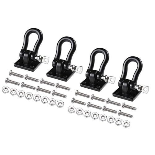 QPAJWAKS 4Pcs Metall Anhänger Abschleppen Schnalle Tow Haken Fesseln for 1/10 RC Crawler Auto TRX4 Axial SCX10 D90 von QPAJWAKS