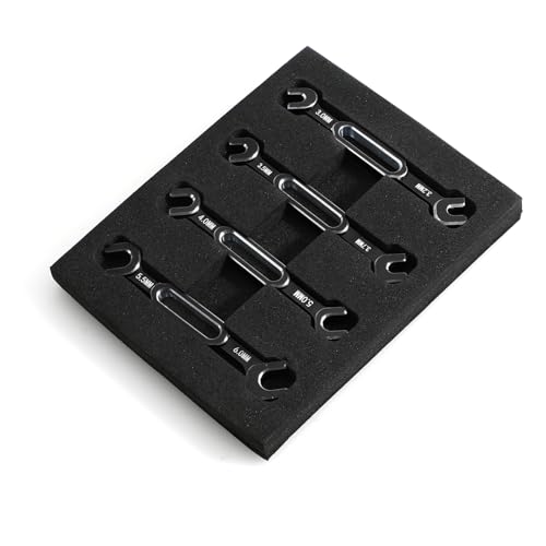 QPAJWAKS 4Pcs Schraubenschlüssel 3/3.2/3.5/3.7/4/5/5.5/6Mm Spannschloss Mutter Ball End Joint Remover Universal Werkzeug for RC Auto Drone Boot(1set Black) von QPAJWAKS