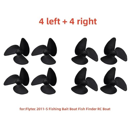 QPAJWAKS 8 Stücke Kunststoffpropeller 4 Links & 4 Rechts for Flytec 2011-5 Angeln Köderboot Fischfinder RC Boot Ersatzteile Zubehör(4 Left 4 Right) von QPAJWAKS
