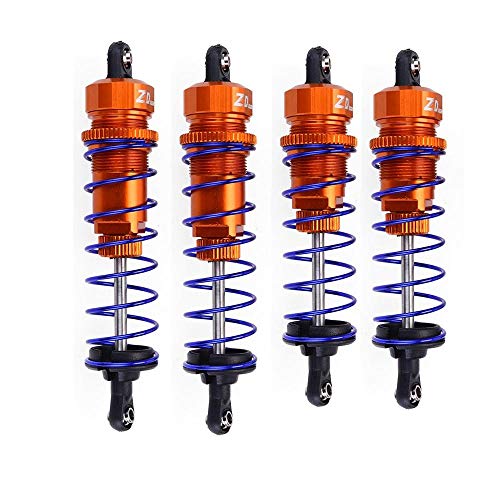 QPAJWAKS 92mm Vorne & 105mm Hinten Stoßdämpfer Dämpfer Aufhängung for ZD Racing HSP Redcat Hongnor LRP HPI Hobao 1/10 RC Buggy LKW(4PCS orange) von QPAJWAKS