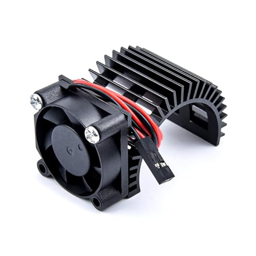 QPAJWAKS Aluminium 380/540 Elektromotor Lagersichere Abdeckung Kühlkörper Lüfter Anzug for Alle 1/8 1/10 Modell Autos RC Teile(380 Black) von QPAJWAKS