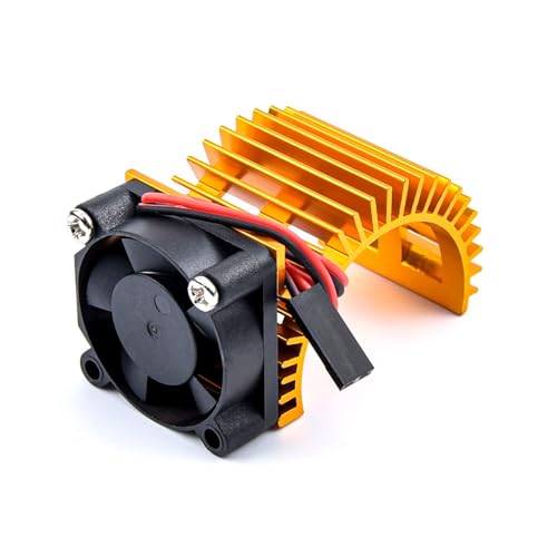 QPAJWAKS Aluminium 380/540 Elektromotor Lagersichere Abdeckung Kühlkörper Lüfter Anzug for Alle 1/8 1/10 Modell Autos RC Teile(540 Gold) von QPAJWAKS