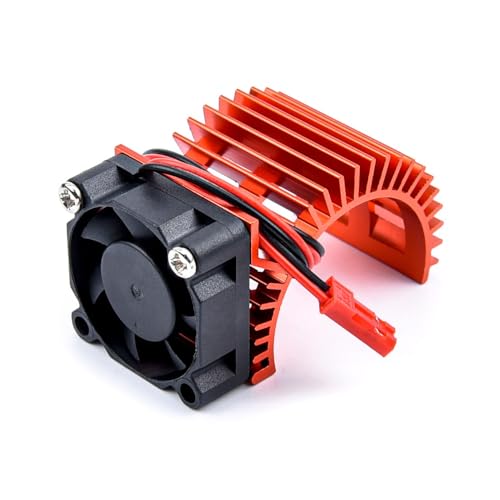 QPAJWAKS Aluminium 380/540 Elektromotor Lagersichere Abdeckung Kühlkörper Lüfter Anzug for Alle 1/8 1/10 Modell Autos RC Teile(540 Red) von QPAJWAKS