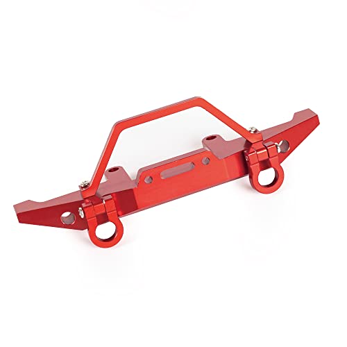 QPAJWAKS Aluminium CNC Frontstoßstange mit Fester Winde for 1/16 WPL C14 C24 C24-1 C54 CB05S RC Auto Upgrade Teile Zubehör(Rood) von QPAJWAKS