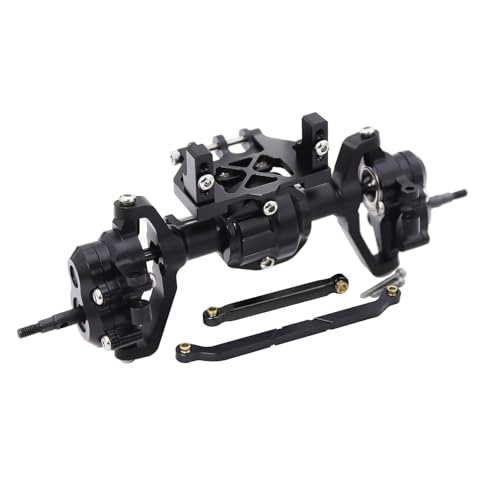 QPAJWAKS Aluminum Front Rear Portal Axle Complete Axles Set with Servo Mount for 1/18 RC Crawler Redcat Ascent-18 Ascent18 Upgrade(Front Axle Black) von QPAJWAKS