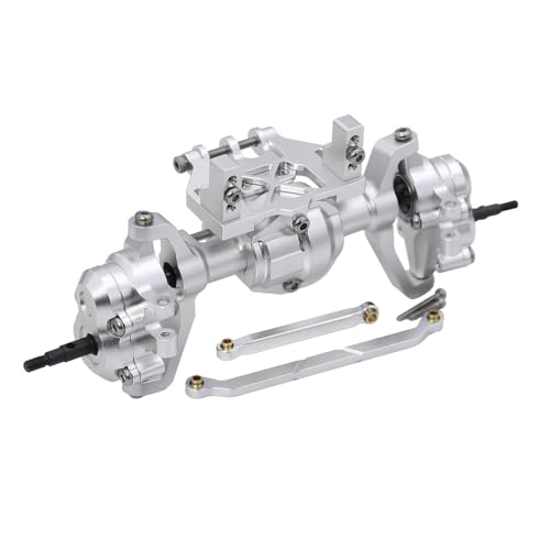 QPAJWAKS Aluminum Front Rear Portal Axle Complete Axles Set with Servo Mount for 1/18 RC Crawler Redcat Ascent-18 Ascent18 Upgrade(Front Axle Silver) von QPAJWAKS