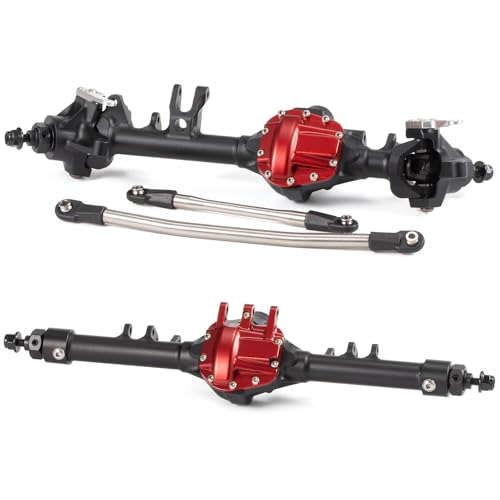 QPAJWAKS Aluminum HD44 Offset Straight Axle Set for Axial SCX10 II VS4-10 1/10 RC Rock Crawler Parts Machined One Piece Construction(Silver Front Axle) von QPAJWAKS