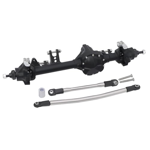 QPAJWAKS Aluminum One Piece Construction Axle Offset Straight Axle Set for 1/10 RC Crawler Axial SCX10 II Vanquish VS4-10 Rock Truck Part(Front Rear Black) von QPAJWAKS