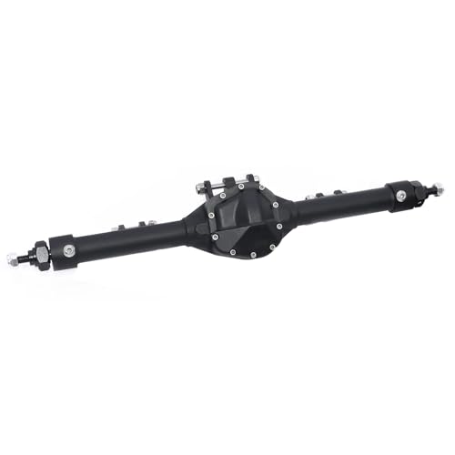 QPAJWAKS Aluminum One Piece Construction Axle Offset Straight Axle Set for 1/10 RC Crawler Axial SCX10 II Vanquish VS4-10 Rock Truck Part(Rear Axle Black) von QPAJWAKS