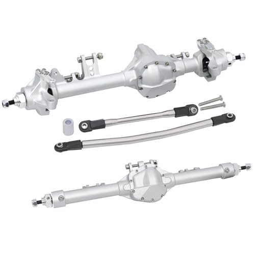 QPAJWAKS Aluminum One Piece Construction Axle Offset Straight Axle Set for 1/10 RC Crawler Axial SCX10 II Vanquish VS4-10 Rock Truck Part(Silver Set) von QPAJWAKS