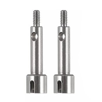 QPAJWAKS Axial SCX24 Edelstahl Vorne Hinten Lenkachse CVD Antriebswelle Dog Bone Cup Radwelle for 1/24 AXI00004 B17 90081 RC Auto(Front Axle Cup) von QPAJWAKS
