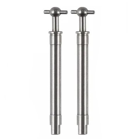 QPAJWAKS Axial SCX24 Edelstahl Vorne Hinten Lenkachse CVD Antriebswelle Dog Bone Cup Radwelle for 1/24 AXI00004 B17 90081 RC Auto(Front Drive Shaft) von QPAJWAKS